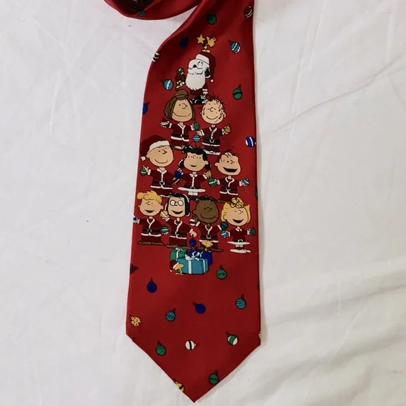 VINTAGE Peanuts Festive Holiday Pattern Tie UNISEX